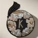 Anthropologie Bags | Anthropologie Monogrammed "K" & Embellished Pouch - Black | Color: Black/Cream | Size: Os