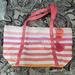 Victoria's Secret Bags | Brand Bew Victoria Secret Tote Bag, White/Multicolor | Color: Pink/White | Size: Os