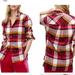 J. Crew Tops | J.Crew Pacey Plaid Classic Fit Boy Flannel Pink Yellow White Shirt 6 | Color: Pink/White | Size: 6