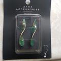 Zara Jewelry | New Zara Green/Gold Spiral Earring M | Color: Gold/Green | Size: Medium