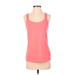 Reebok Active Tank Top: Pink Color Block Activewear - Women's Size Small