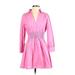 Zara Casual Dress - Mini Collared Long sleeves: Pink Floral Dresses - Women's Size X-Small