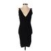 Herve Leger Cocktail Dress - Bodycon: Black Solid Dresses - Women's Size 2X-Small