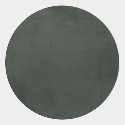 Hochflor-Teppich AYYILDIZ TEPPICHE "POUFFY 5100", grün, H:20mm Ø:200cm, Polyester, Teppiche, Läufer, weicher glatter Softflor, Kaninchen Fell Haptik, waschbar Image