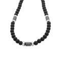 Collier FIRETTI "Schmuck Geschenk Halsschmuck Halskette Ankerkette Onyx Hämatit" Halsketten Gr. Edelstahl, Länge: 45 cm, schwarz (edelstahlfarben, schwarz, silberfarben, silberfarben) Damen Colliers