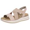 Riemchensandale REMONTE, Damen, Gr. 38, rosa (rosé), Veloursleder, sportlich, Schuhe, Sommerschuh, Sandalette, Keilabsatz, mit praktischem Gummizug