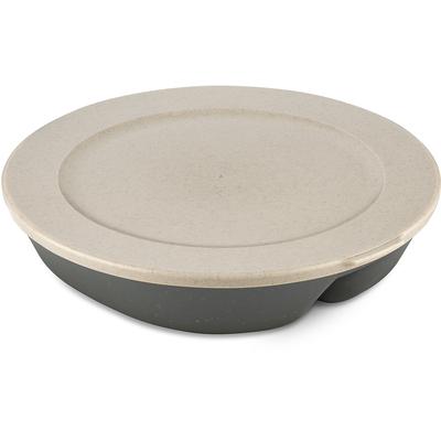 Mikrowellenteller KOZIOL "CONNECT SEPAREE", grau, B:25cm H:5,8cm L:25,5cm, Kunststoff, Holz, Speiseteller, recycelbar + aus biozirkulärem Material, 1,5 Liter Image