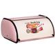 BESTonZON Vintage Bread Box Stainless Steel Bread Bin Metal Bread Holder Decorative Dry Food Storage Container Keeper with Roll Top Lid for Kitchen Countertop Pink