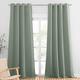 PONY DANCE Sage Green Curtains for Living Room - Extra Long Thermal Door Curtains Window Draparies Villa/Bedroom Panles, Wide 55" by Drop 96 in, 2 panels