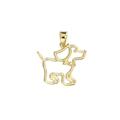 JC Trauringe 8538 Gold Dog Pendant in Real 585 Gold Classic Simple Animal Gold Pendant Gold Jewellery Women's Jewellery Necklace Pendant in Yellow Gold with Jewellery Case, Gold