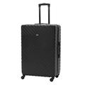 OHS Suitcase Luggage Black, Hard Shell 4 Spinner 360° Wheels Lightweight Large Suitcase Travel Luggage for Summer Holidays Adjustable Handles Easy to Carry, 77cm x 50cm x 29cm