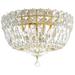 Petit Crystal Deluxe 7"H x 10"W 4-Light Flush Mount in Polished G