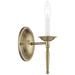 Williamsburg 1 Light Antique Brass Candle Wall Sconce