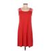 Eileen Fisher Casual Dress - A-Line Square Sleeveless: Red Print Dresses - Women's Size Medium Petite