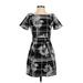 French Connection Casual Dress - Party: Black Plaid Dresses - Women's Size 2