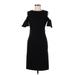 Zara Basic Casual Dress - Sheath Crew Neck Short sleeves: Black Print Dresses - Women's Size Medium