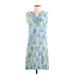 Blue Ginger Casual Dress - Shift: Blue Tropical Dresses - Women's Size X-Small