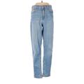 ASOS Jeans - Mid/Reg Rise Straight Leg Boyfriend: Blue Bottoms - Women's Size 25 - Light Wash