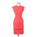 Banana Republic Casual Dress - Bodycon Crew Neck Sleeveless: Red Print Dresses - Women's Size 00 Petite