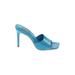 Steve Madden Heels: Slide Stilleto Cocktail Party Blue Solid Shoes - Women's Size 9 - Open Toe