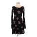 Forever 21 Casual Dress - Fit & Flare: Black Damask Dresses - Women's Size Small