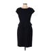 J.Crew Casual Dress Crew Neck Short sleeves: Black Print Dresses - Women's Size 10