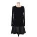 Bailey 44 Casual Dress - DropWaist Scoop Neck Long sleeves: Black Print Dresses - Women's Size Medium