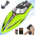 VOLANTEXRC RC Boat Vector S, Remote Controlled Boat for Pools and Lakes, 45+ km/h RC Boat with Alarm Function, 2.4 GHz Racing Boats, RC Boat Speed Boat, Pool Toy for Children from 8 Years