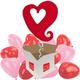 Romantic Linky Red Heart 37" Helium Inflated Balloon with 12 Mini Red and Pink Heart Air-Filled Balloons all delivered in a box