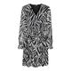 Minikleid VERO MODA "VMHOLLY LS SMOCK SHORT DRESS WVN GA" Gr. L (40), N-Gr, schwarz (black aop:graphic zebra) Damen Kleider Langarm