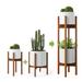 Corrigan Studio® 2 Pack Adjustable Tall Plant Stand Fits 8" to 12" Pot Wood/Solid Wood in Brown | 15 H x 12 W x 12 D in | Wayfair