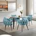 Corrigan Studio® Modern Velvet Dining Chairs Set of 4 Wood/Upholstered/Velvet in Blue | 32.28 H x 22.83 W x 23.2 D in | Wayfair