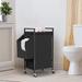 Latitude Run® Handwoven Metal/Fabric Rolling Laundry Hamper w/ Handles Metal/Fabric in Brown | 31.5 H x 17.7 W x 13 D in | Wayfair