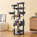 Tucker Murphy Pet™ 77" Derrike Cat Tree Manufactured Wood in Gray/Black/Brown | 77 H x 19.7 W x 19.7 D in | Wayfair