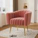 Barrel Chair - Mercer41 Weyman Upholstered Barrel Chair, Solid Wood in Pink | 28.3 H x 28 W x 27.3 D in | Wayfair E088F914BC4F45D0934FF8B11080B9CC