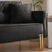 Mercer41 Willadean 70" Velvet Sofa Couch Luxury Modern Upholstered 3-Seater sofa w/ 2 Pillows Velvet in Black | 29.1 H x 70 W x 23.6 D in | Wayfair