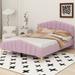 Mercer41 Wilver Queen Size Velvet Platform Bed w/ Thick Fabric Upholstered/Velvet in Pink | 41.4 H x 64.4 W x 85.5 D in | Wayfair