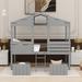 August Grove® Barriner House Storage Bed Wood in Gray | 71 H x 40.7 W x 80.7 D in | Wayfair 66A59B8196F74F89951B3DAAE7F8965C