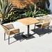 Bayou Breeze Arthik Square 2 - Person 27.56" L Outdoor Restaurant Bistro Set Wood/Metal/Teak in Black/Brown/White | 27.56 W x 27.56 D in | Wayfair