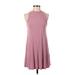 Forever 21 Casual Dress - A-Line Crew Neck Sleeveless: Pink Print Dresses - Women's Size Small