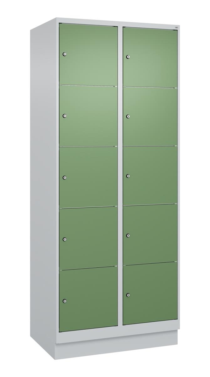 C+P Schließfachschrank Classic PLUS, Sockel, 2 Abteile, 1950x800x500mm, 7035/601 Image