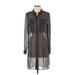 Club Monaco Casual Dress - Shirtdress Collared Long sleeves: Black Dresses - Women's Size 0