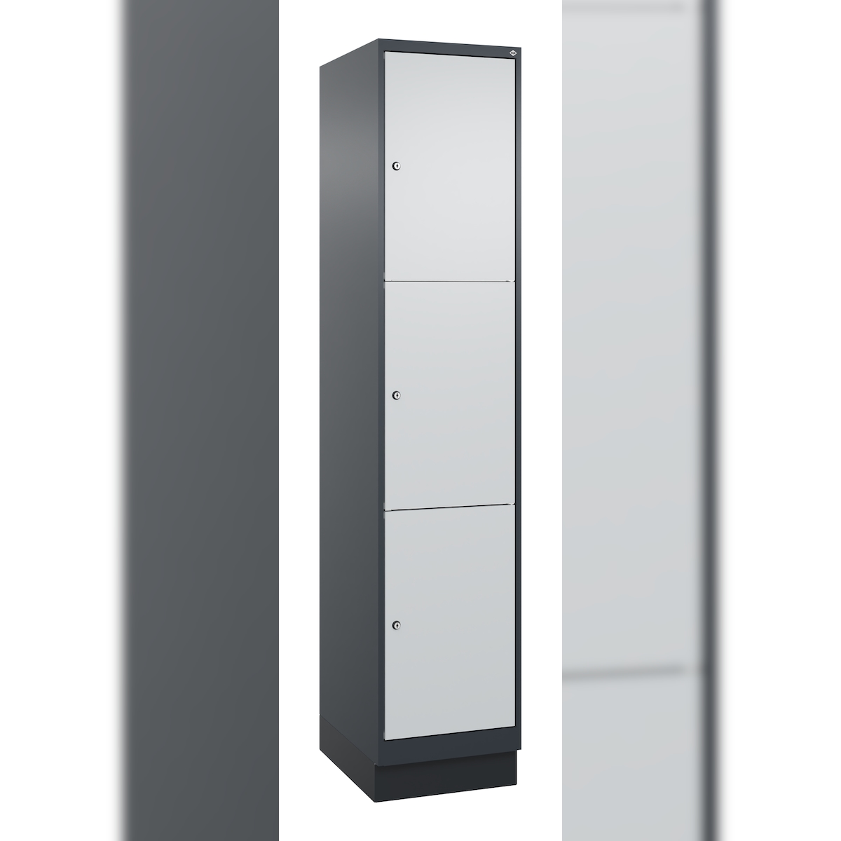 C+P Schließfachschrank Classic PLUS, Sockel, 1 Abteil, 1950x400x500mm, 7016/7035 Image