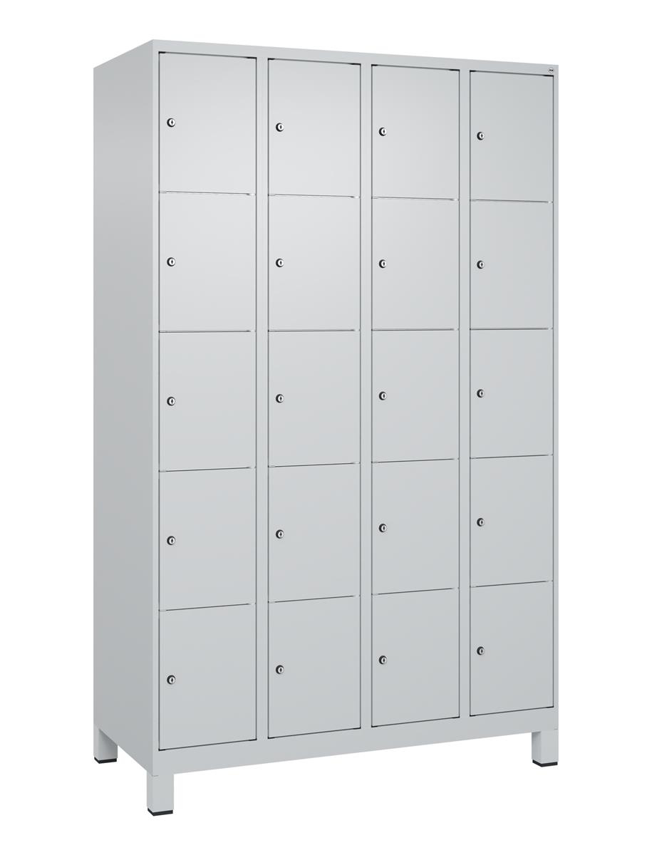 C+P Schließfachschrank Classic PLUS, Füße, 4 Abteile, 1950x1200x500mm, 7035/7035 Image