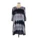 Chalet et Ceci Casual Dress - A-Line Crew Neck 3/4 sleeves: Gray Tie-dye Dresses - Women's Size X-Large