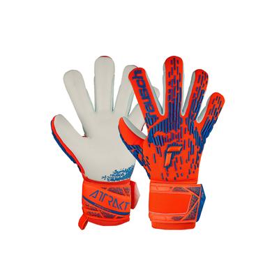 Torwarthandschuhe REUSCH "Attrakt Freegel Silver", Damen, Gr. 10, orange (orange, blau), 56% Elastodien, 34% Polyester, 5% Polyurethan, mehrfarbig, sportlich, Handschuhe, mit Evolution Negative Cut