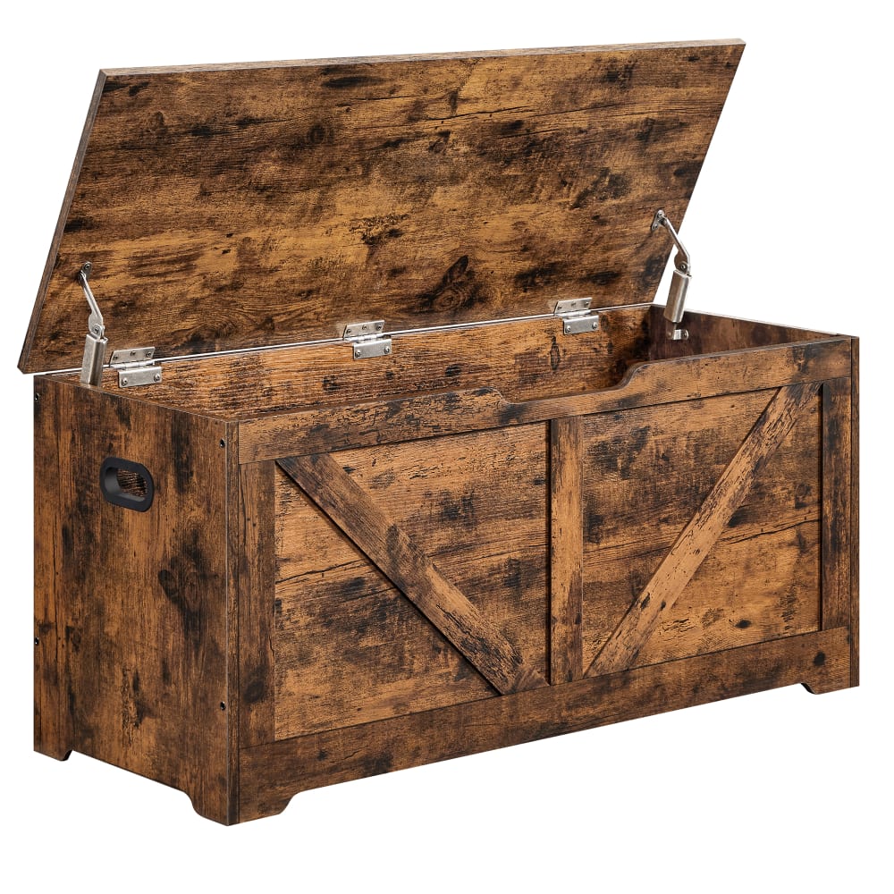 Banc de rangement 100 x 40 x 46 cm marron rustique