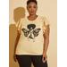 Plus Size Embroidered Sleeve Graphic Tee