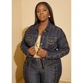 Plus Size Lace Up Denim Jacket