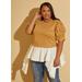 Plus Size Ruched Paneled Top